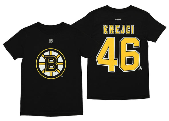 Reebok NHL Youth Boston Bruins David Krejci #46 Player's Tee, Black