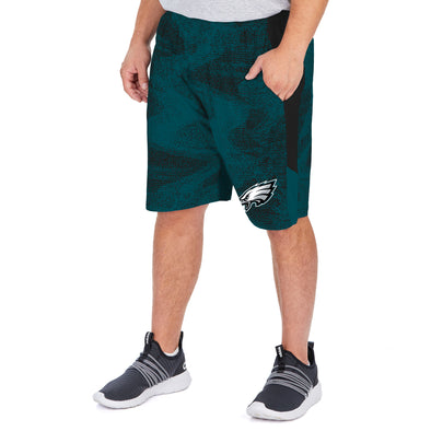 Zubaz NFL Men's Philadelphia Eagles Static Poly Shorts with Side Panels