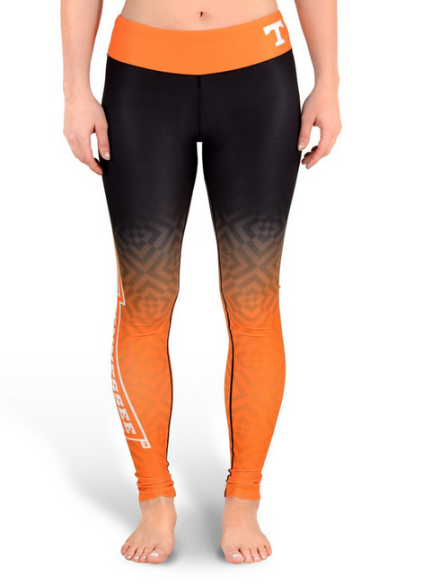 NCAA Women's Tennessee Volunteers Gradient Print Leggings, Black