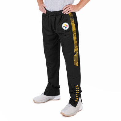 Zubaz NFL Men's Pittsburgh Steelers Track Pants W/ Camo Lines Side Panels