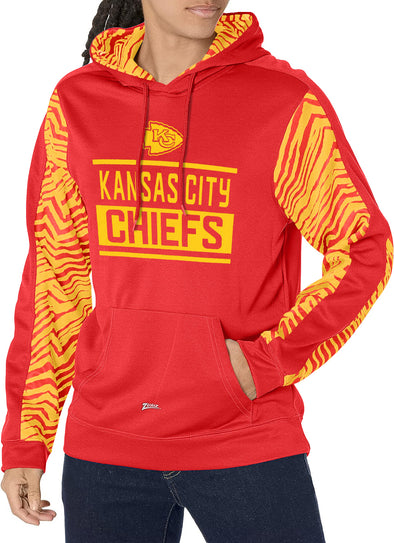 Zubaz NFL Men's Kansas City Chiefs Team Color with Zebra Accents Pullover Hoodie