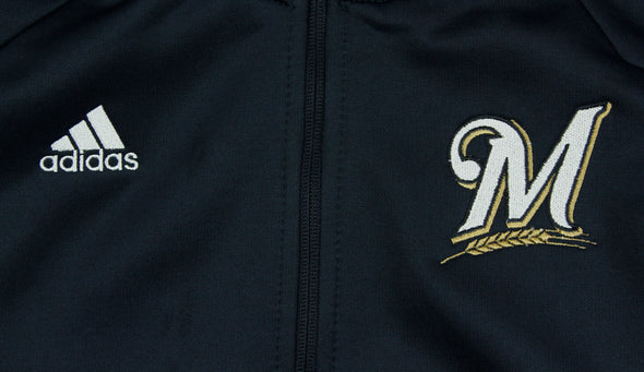 Adidas MLB Youth Milwaukee Brewers Sideline Player Pullover Hoodie - Navy