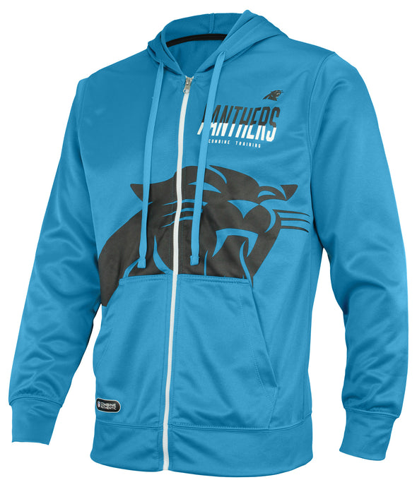 Outerstuff NFL Men's Carolina Panthers Drill Performance Full Zip Hoodie