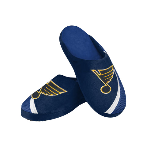 FOCO NHL Men's St. Louis Blues 2022 Big Logo Color Edge Slippers