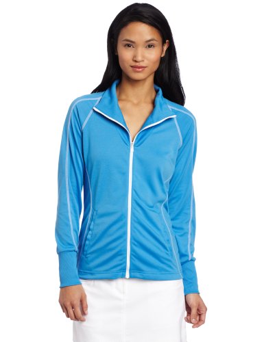 Adidas Golf Women's Contrast Stitched Full-Zip Training Top Sweatshirt