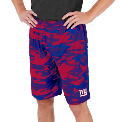 Zubaz Men's NFL New York Giants Lightweight Camo Lines Shorts with Logo