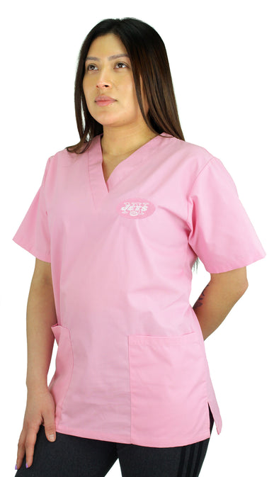 Fabrique Innovations NFL Unisex New York Jets Breast Cancer Awareness Scrub Top