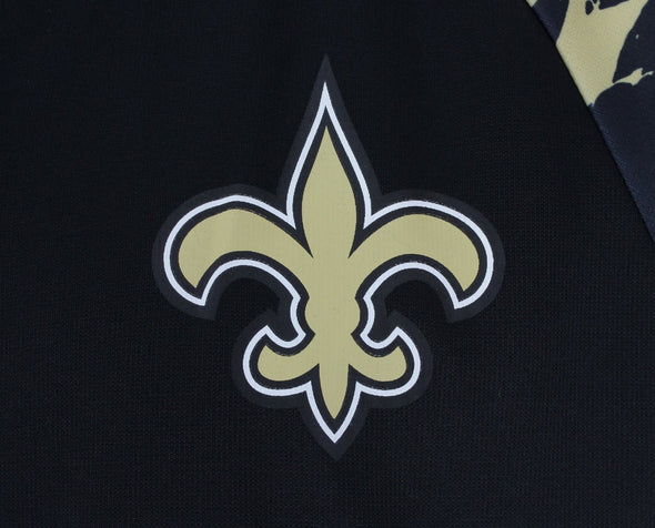 Zubaz NFL Men's New Orleans Saints  Full Zip Hoodie with Lava Sleeves