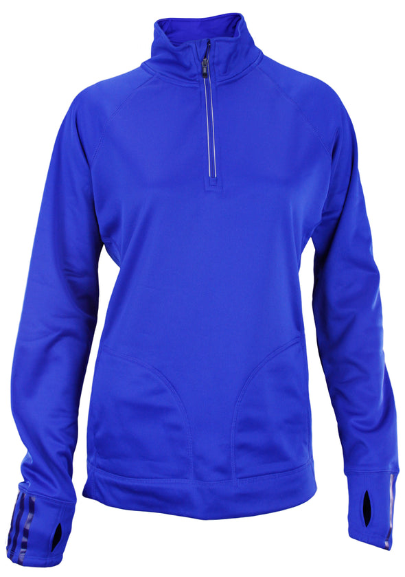 Adidas Women's 1/4 Zip Training Track Jacket - Orange & Blue