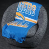FOCO NFL Los Angles Chargers Stripe Micro Raschel Plush Throw Blanket, 45 x 60