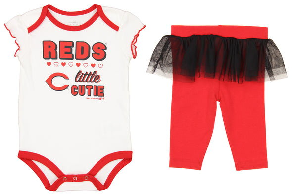 Outerstuff MLB Infants Cincinatti Reds Little Cutie Creeper & Tutu Leggings Set