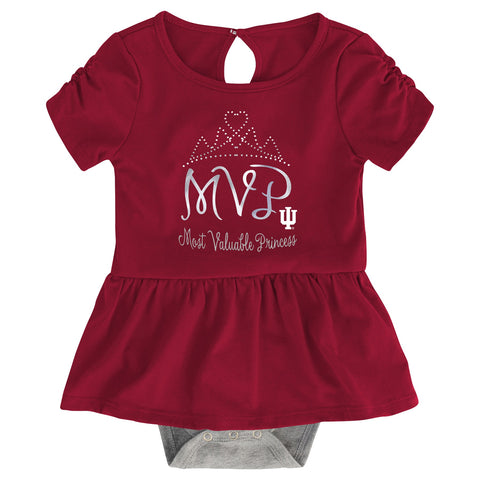 Outerstuff NCAA Infant Girls Indiana Hoosiers MVP Creeper, Bib & Bootie Set
