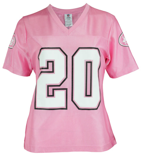 Reebok New York Jets Thomas Jones #20 NFL Vintage Women's Dazzle Jersey, Pink