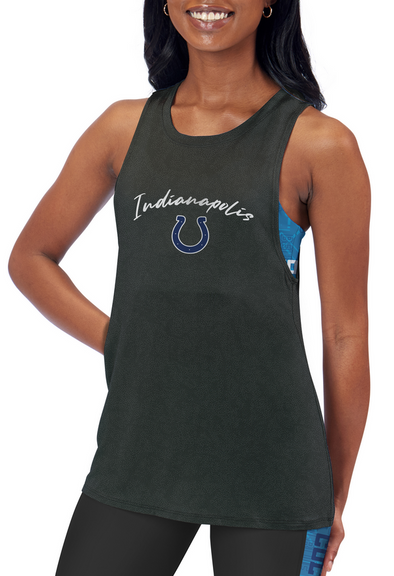 Certo By Northwest NFL Women's Indianapolis Colts Outline Tank Top, Charcoal