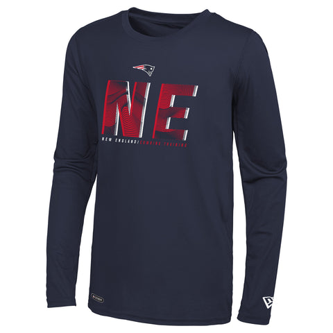 New Era New England Patriots NFL Men's Static Abbreviation Long Sleeve Tee, Blue