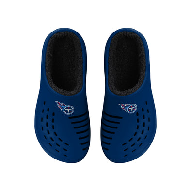 FOCO NFL Men's Tennessee Titans Sherpa Lined Big Logo Clogs