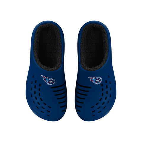 FOCO NFL Men's Tennessee Titans Sherpa Lined Big Logo Clogs