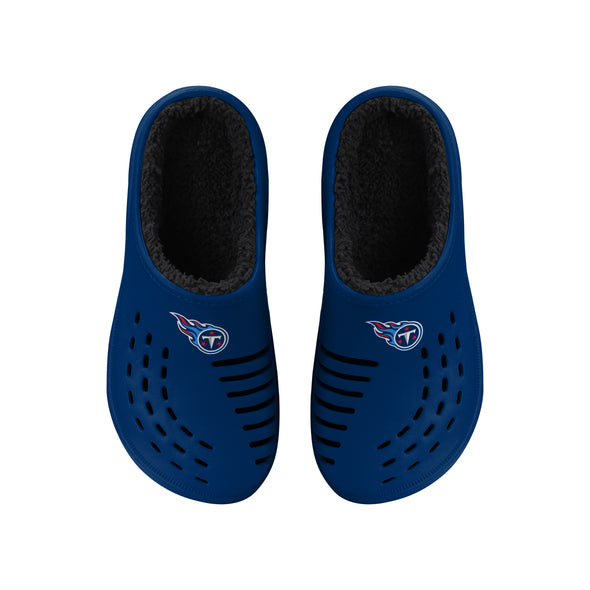 FOCO NFL Men's Tennessee Titans Sherpa Lined Big Logo Clogs