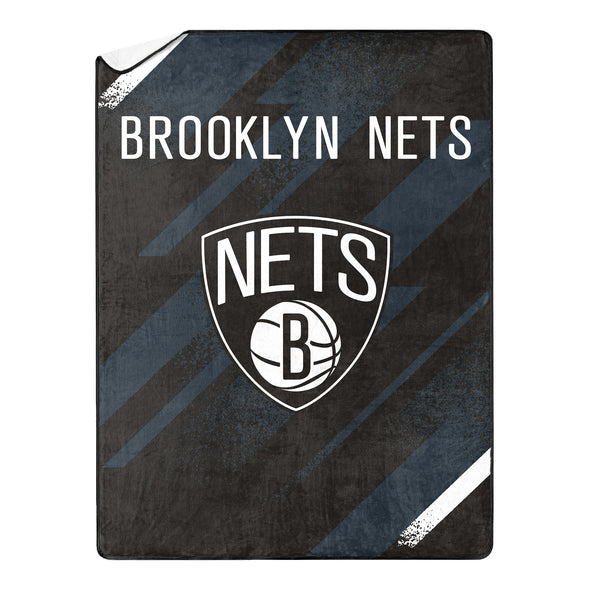 Northwest NBA Brooklyn Nets Silk Touch Sherpa Throw Blanket, 60"X80"