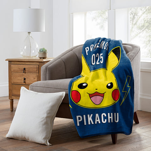 Northwest Pokemon Pikachu Silk Touch Sherpa Throw Blanket 50 X 60