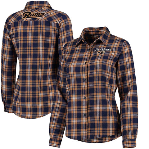 Forever Collectibles NFL Women's Los Angeles Rams Check Flannel Shirt