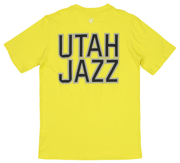 FISLL NBA Men's Utah Jazz  Team Color, Name and Logo Premium T-Shirt