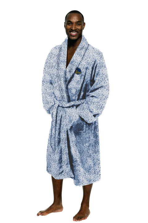 Northwest Golden State Warriors NBA Men's Soft Sherpa Lounge Bathrobe, ROYAL