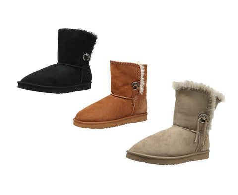 Koolaburra Women's Trishka Short Shearling Leather Ankle Snow Boot, Color Options