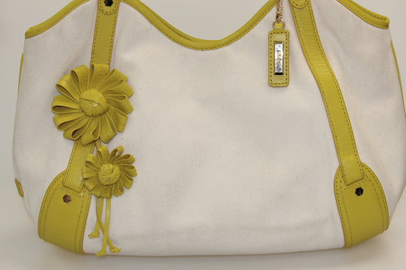 Cole Haan Jitney Flower Canvas Tote Purse Bag