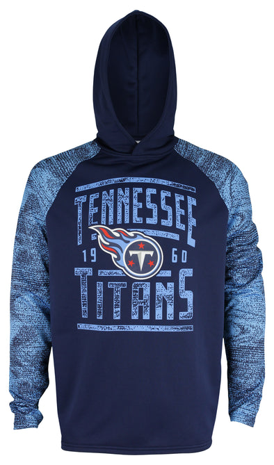 Zubaz NFL Men's Tennessee Titans Light Weight Pullover Hoodie with Static Sleeves