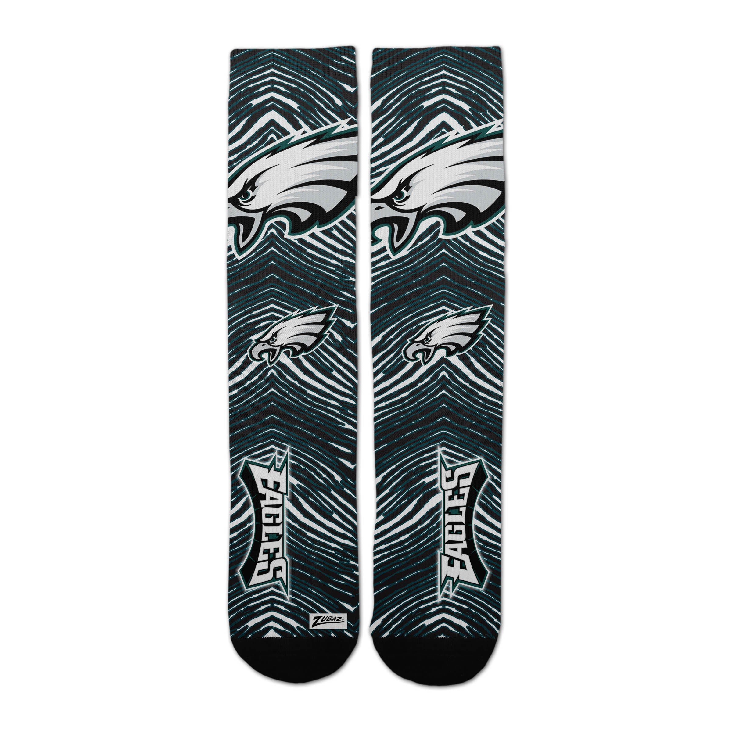 Zubaz by for Bare Feet NFL Zubified Adult Large Dress Socks