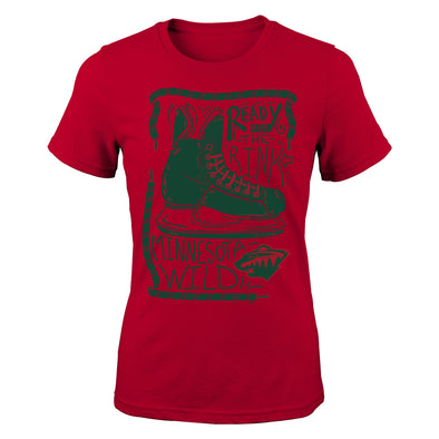 Outerstuff NHL Youth Girls Minnesota Wild Derby Days Triblend Tee, Red
