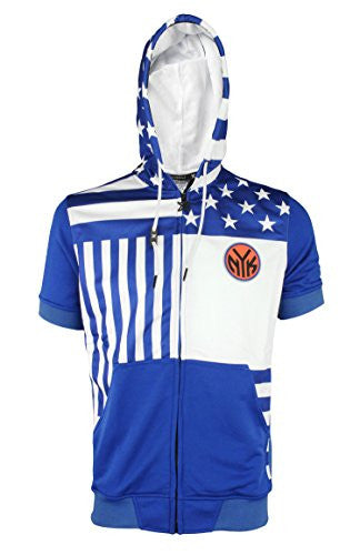 Zipway NBA Men's New York Knicks Flag Short Sleeve Zipup Hoodie