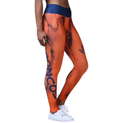 Forever Collectibles NFL Women's Denver Broncos Marble Wordmark Leggings