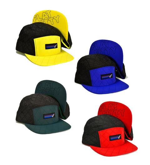 Flat Fitty Polar Camp Clip Back Cap Hat, Red and Blue