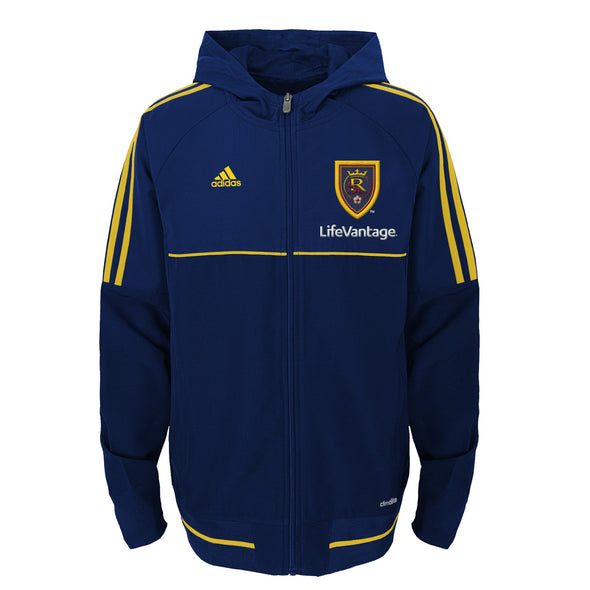 Adidas MLS Youth Boys Real Salt Lake Travel Zip Up Hoodie, Navy