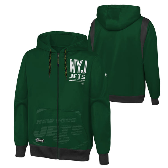 Outerstuff NFL Men's New York Jets Drop Back Performance Fleece Hoodie