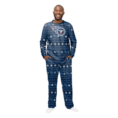 FOCO NFL Men's Tennessee Titans Team Logo Ugly Pajama Set