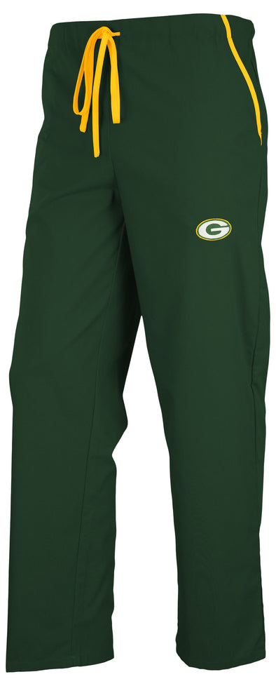 Fabrique Innovations NFL Unisex Green Bay Packers Team Logo Scrub Pants