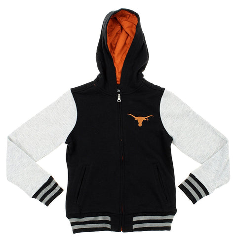 NCAA Youth Texas Longhorns Diamond Bezel Varsity Hoodie, Black
