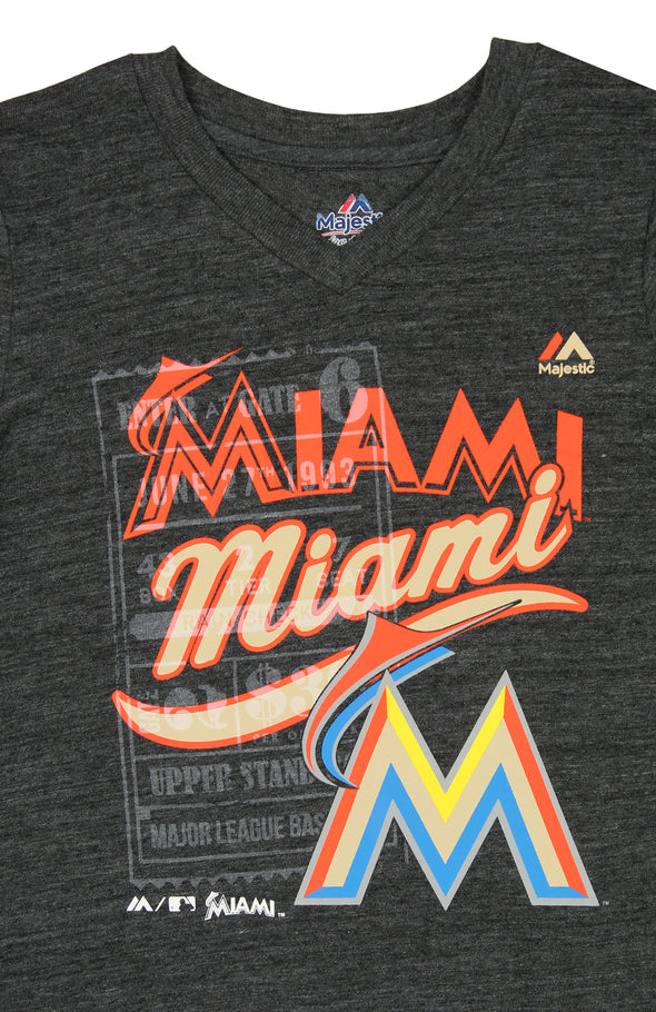 Outerstuff MLB Baseball Youth Girls Miami Marlins Terrorizing Play Shirt