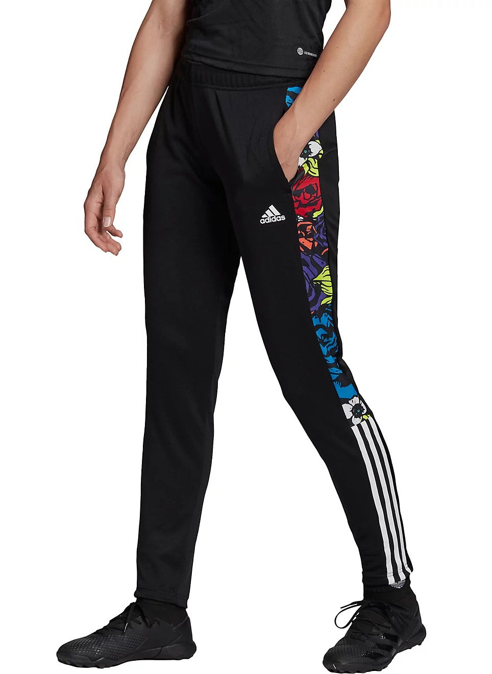 adidas Women's Tiro Flower Soccer Track Pant, Black/Multicolor – Fanletic