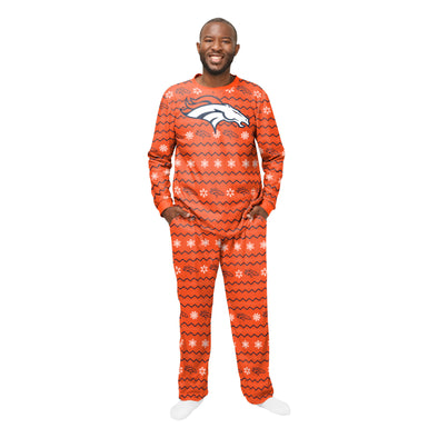 FOCO Men's NFL Denver Broncos Primary Team Logo Ugly Pajama Set