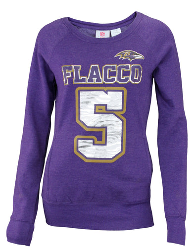 NFL Juniors Baltimore Ravens Joe Flacco #5 Scoop Neck Sweatshirt