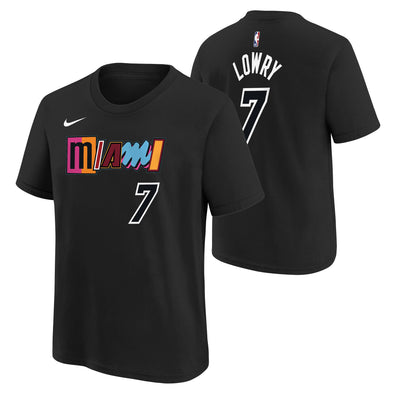 Nike NBA Boys Youth (8-20) Kyle Lowry Miami Heat Essential Mixtape Short Sleeve T-Shirt, Black
