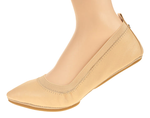 Yosi Samra Women's Vienna Ballet Flat, Nude