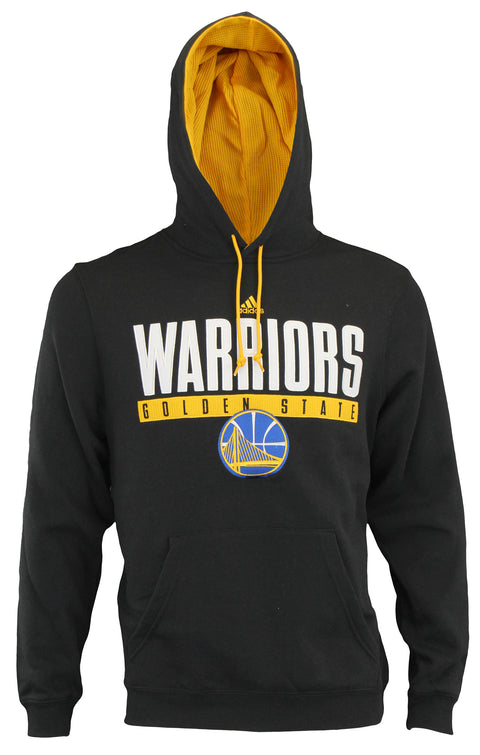 Adidas NBA Men's Golden State Warriors Tipoff Playbook Pullover Hoodie, Black