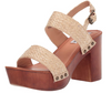 Steve Madden Women's Blissful Jute Woven Heeled Sandal, Natural Raffia