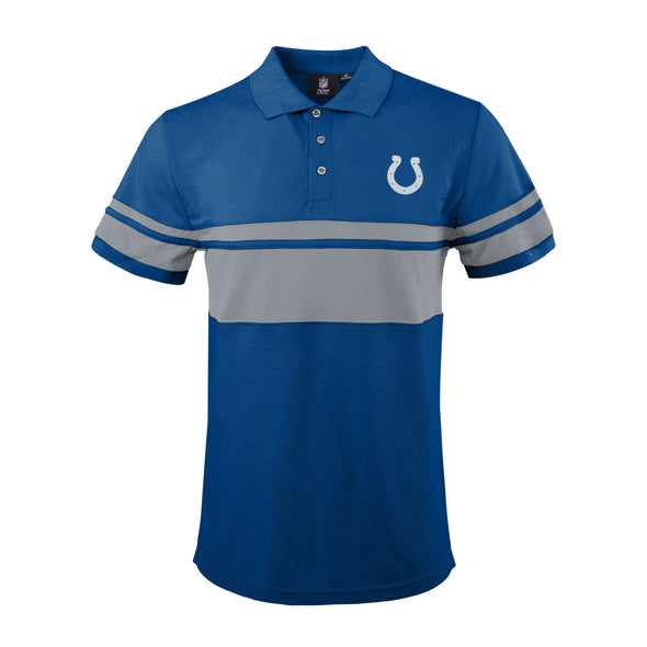 FOCO Men's NFL Indianapolis Colts Stripe Polo Shirt