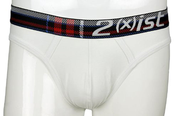 2(X)ist Men's Tartan No-Show Brief Underwear, White